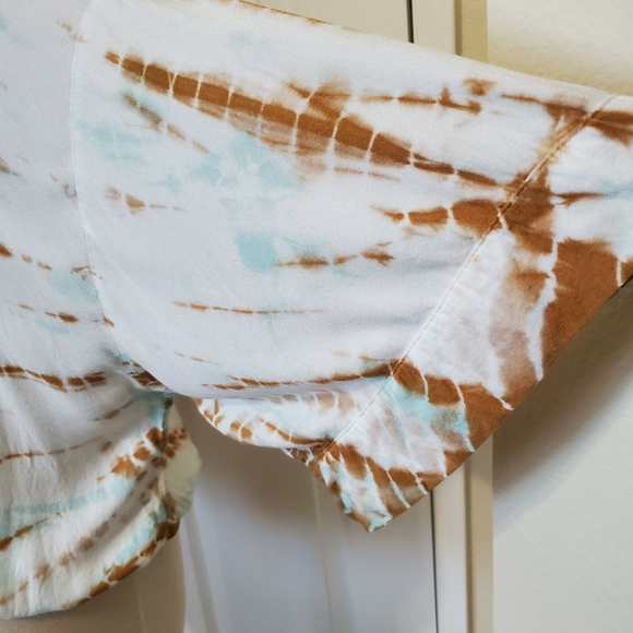 Young Fabulous & Broke Aqua Rust Oversized  Kimono Sleeve Top Women's Size Small - Picture 8 of 11